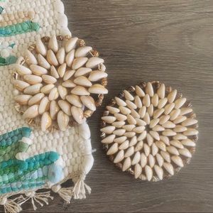 Handmade Seashell Coasters Beach Home Decor